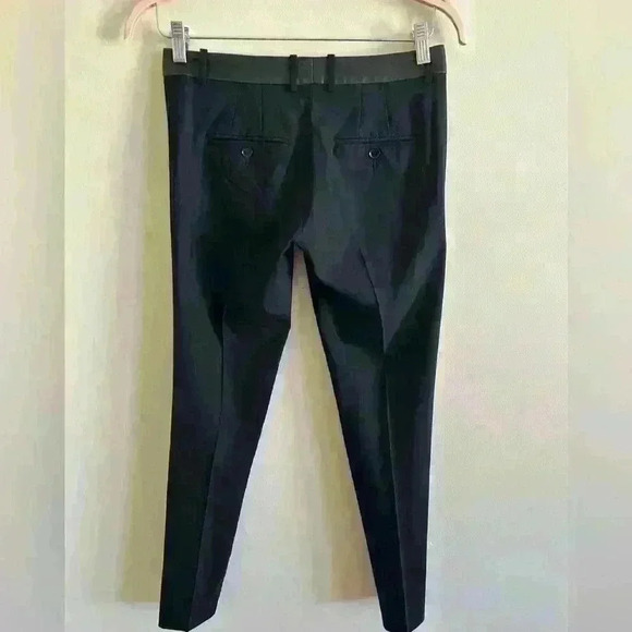 Vince 'Strapping' Leather Trim WOOL Trousers PANT BLACK 2 - Picture 7 of 7